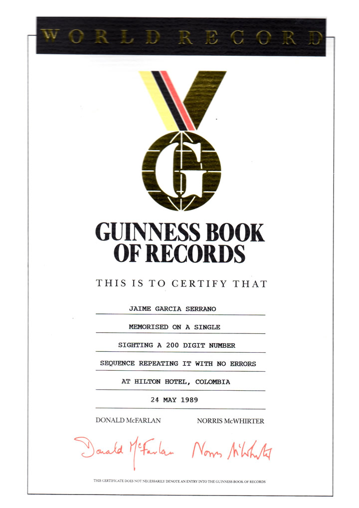 Diploma Récord Guinness 2