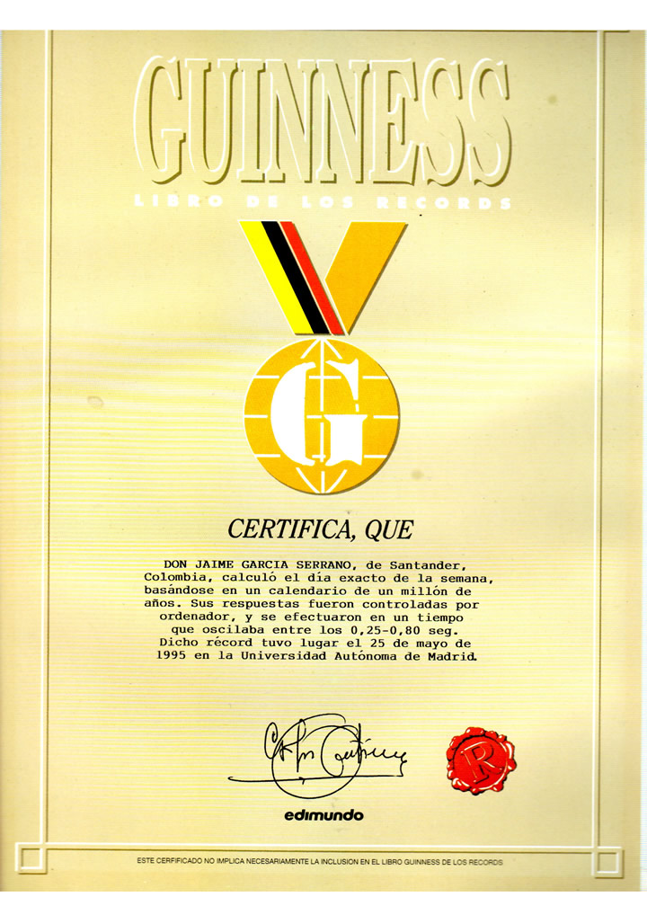 Diploma Récord Guinness 4